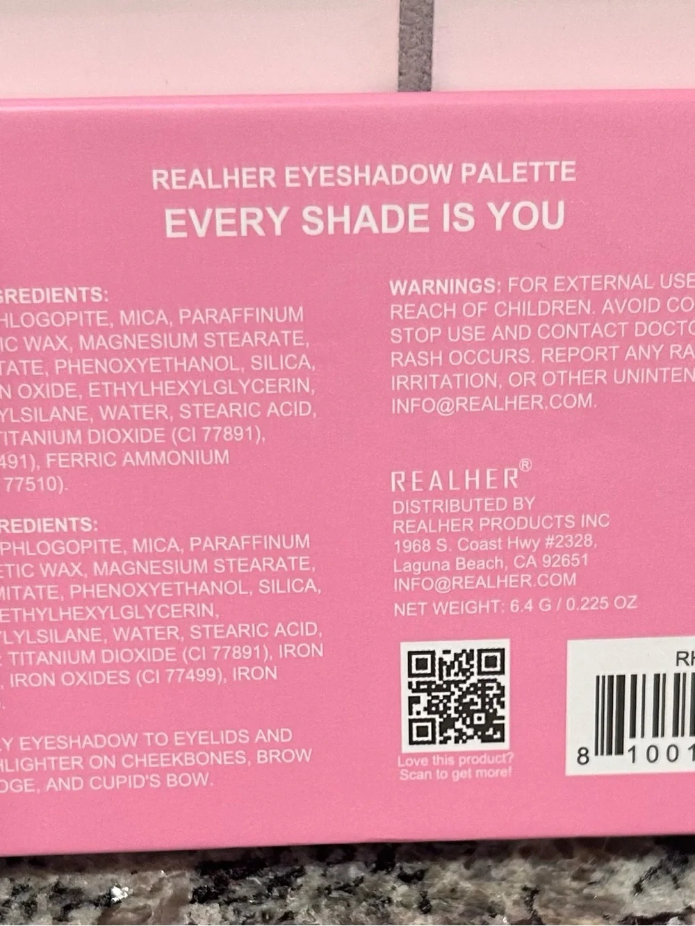 RealHer Pink Eyeshadow Palette - Wave Design